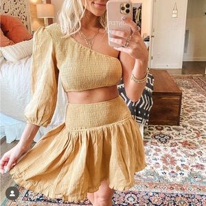 Petal and Pup mustard skirt set